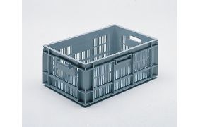 Plastkasse Euro-Norm perf. 600x400x240 mm - grå