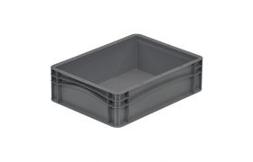 Plastkasse Basicline Eco 400x300x120 mm - Mørkegrå