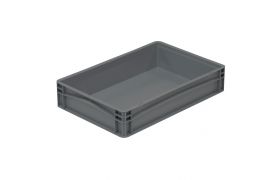 Plastkasse Basicline Eco 600x400x120 mm - Mørkegrå