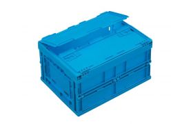 Foldekasse W - 43L - 600x400x230/80 mm m/låg - blå