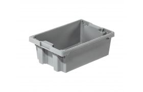 Plastkasse stabelvendbar 600x400x210 mm - grå