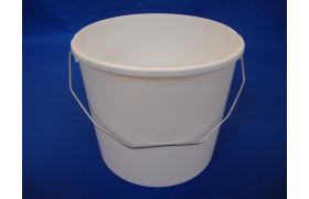 Plastspand 2253 - 5,6 L. m/metalh. - Hvid