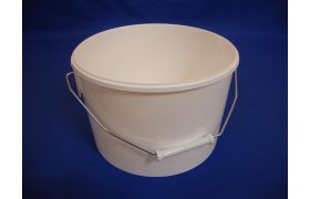 Plastspand 280 - 7,5 L.  m/metalh. - Hvid