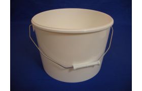 Plastspand 2460 - 11,4 L. m/metalh. - Hvid
