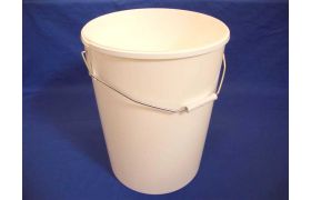 Plastspand 498 - 26 L. m/metalh. - Hvid