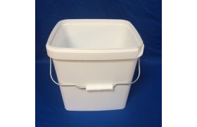 Plastspand 6140-14 L. m/metalh. - Hvid
