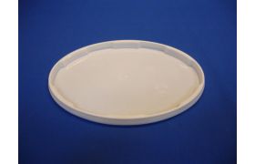 Oval plastlåg DOP5500 - 290x210 mm - Hvid
