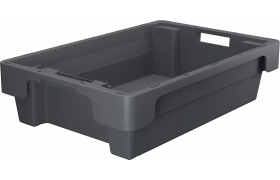 Plastkasse stabelvendbar 600x400x150 mm - Grå
