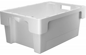 Plastkasse stabelvendbar 600x400x250 mm - Hvid