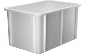 Plastkasse stabelbar 600x400x320 mm - Hvid