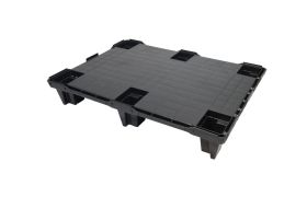 Plastpalle -600UL 6 ben, m/rende -lukket dæk