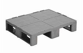 Plastpalle 1/2 pll - DT600 sølvgrå m. kanter