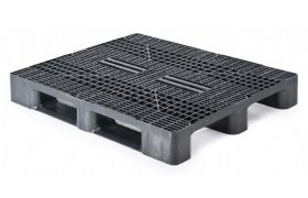 Plastpalle type 1210HR3R - med 3 meder - uden kanter