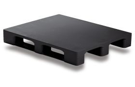 Plastpalle Craemer TC3 med 3 meder - uden kanter - Sort