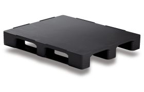 Plastpalle Craemer TC3 med 3 meder og kanter - Sort