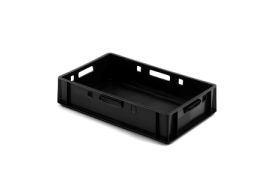 Kødkasse E1 - 600x400x125 mm - Sort