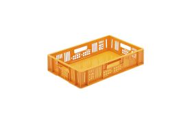 Plastkasse E6 - 600x400x110 mm - perf. - Gul