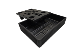 Spildbakke 35 l. sort m. rist