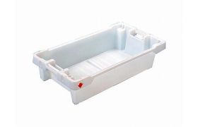 Fiskekasse C stabelvendbar 890x560x235 mm 75L/50kg - hvid
