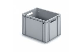 Plastkasse R - 400x300x273 mm m/hå.hu - grå