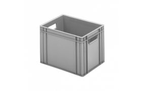 Plastkasse R - 400x300x288 mm m/hå.hu - grå