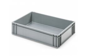 Plastkasse R - 600x400x143 mm u/hul - grå