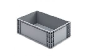 Plastkasse R - 600x400x223 mm u/hå.hul - grå