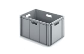 Plastkasse R - 600x400x332 mm m/hå.hul - grå