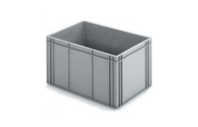Plastkasse R - 600x400x332 mm u/hå.hul - grå