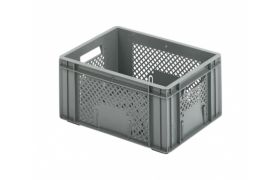 Plastkasse R - perf. 400x300x193 mm - grå