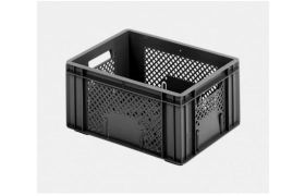 Plastkasse R - perf. 400x300x193 mm - sort