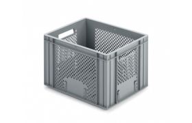 Plastkasse R - perf. 400x300x272 mm - grå