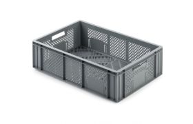 Plastkasse R - perf. 600x400x171 mm - grå