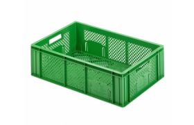 Plastkasse R - perf. 600x400x171 mm - grøn