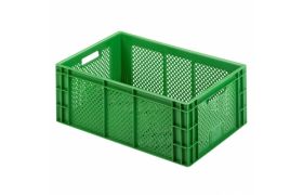 Plastkasse R - perf. 600x400x223 mm - grøn