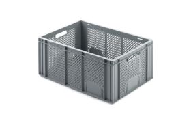 Plastkasse R - perf. 600x400x274 mm - grå