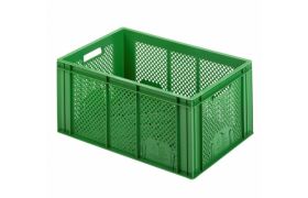 Plastkasse R - perf. 600x400x274 mm - grøn