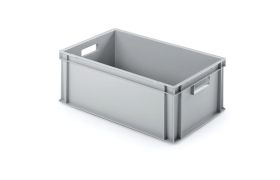 Plastkasse UNISTA 600x400x220 mm m/hå.hul - grå