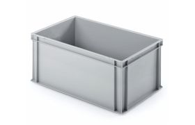 Plastkasse UNISTA 600x400x276 mm u/hå.hul - grå
