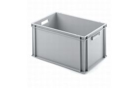 Plastkasse UNISTA 600x400x320 mm m/hå.hul - grå