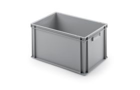 Plastkasse UNISTA 600x400x320mm u/hå.hul - lysgrå