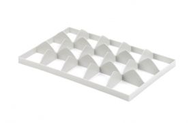 Glasindlæg 3x5 rum - Underdel - grå