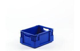 Plastkasse S - 400x300x180 mm m/hå.hul - Blå