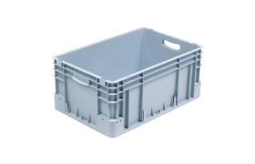 Plastkasse S - 600x400x270 mm m/hå.hul - Grå