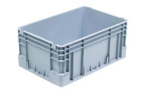 Plastkasse S - 600x400x270 mm u/hå.hul - Grå