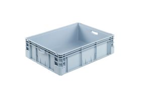 Plastkasse S - 800x600x220 mm m/hå.hul - Grå