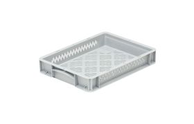 Plastkasse Basicline perf. 400x300x70 mm - Grå