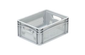 Plastkasse Basicline perf. 400x300x170 mm - Grå