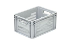 Plastkasse Basicline perf. 400x300x220 mm - Grå