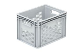 Plastkasse Basicline perf. 400x300x270 mm - Grå